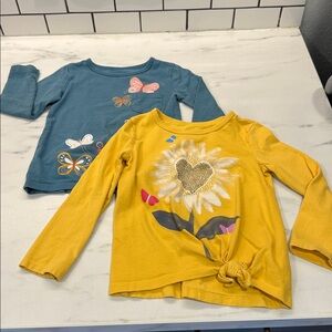 Carter's Sun and Butterfly Toddler Long Sleeve Shirt Bundle
